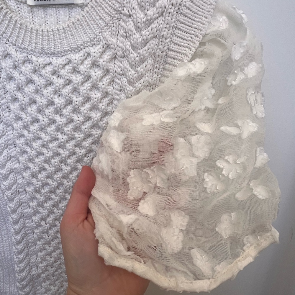 Cecilie Bahnsen Faye Organza-detailed Knit Top S - Picture 10 of 10